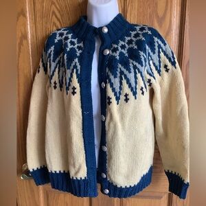 Hand knit? Wool blend? Cardigan , small?